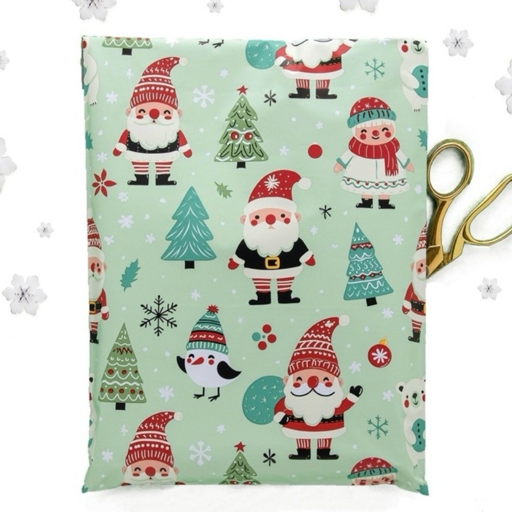 20 Santa Holiday Christmas Poly Mailers 10 x 13